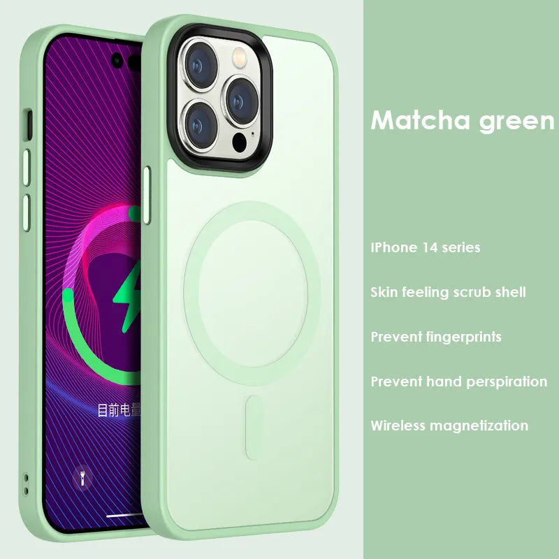 Funda magnética de carga inalámbrica para IPhone 14 Pro Max, cubierta acrílica dura semitransparente, novedad de 2022