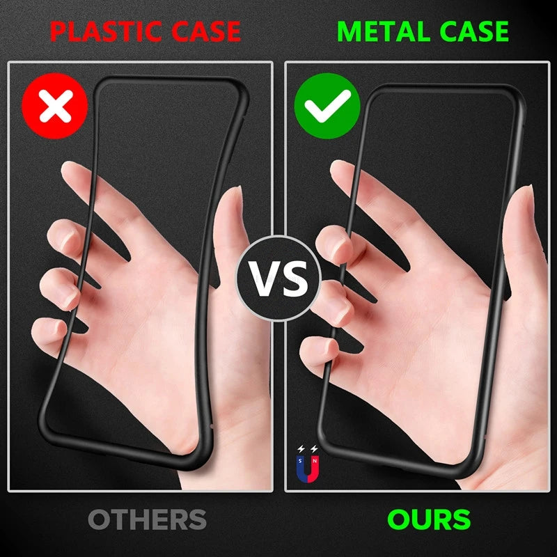 Funda magnética de vidrio templado para móvil, carcasa protectora antiespía para iphone 15, 14, 13, 12, XR, 11 Pro MAX, X, 7, 8, 6 Plus, 360