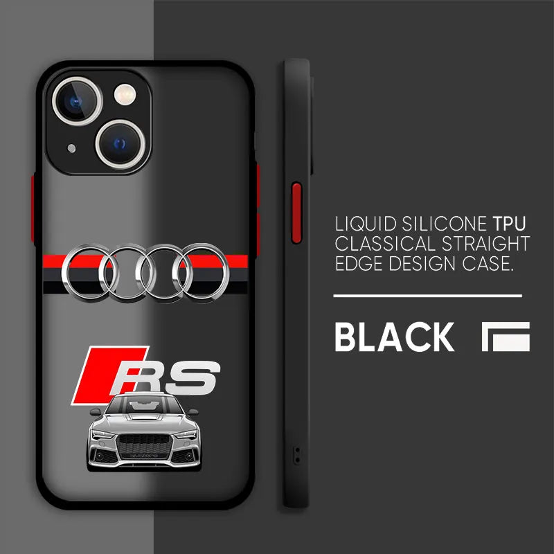 Funda mate RS6-Audi para Apple iPhone 14 Plus, 13 Mini, 12, 11 Pro Max, X, XS, XR, 7, 8, SE2022