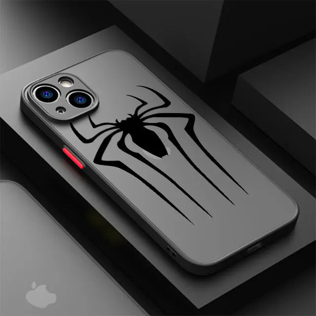 Funda para Apple iPhone 12 Mini 8 Plus 15 Pro 13 7 6S XS X XR SE 11 Pro 14 Pro Max cubierta dura PC de lujo Marvel Spiderman Ironman