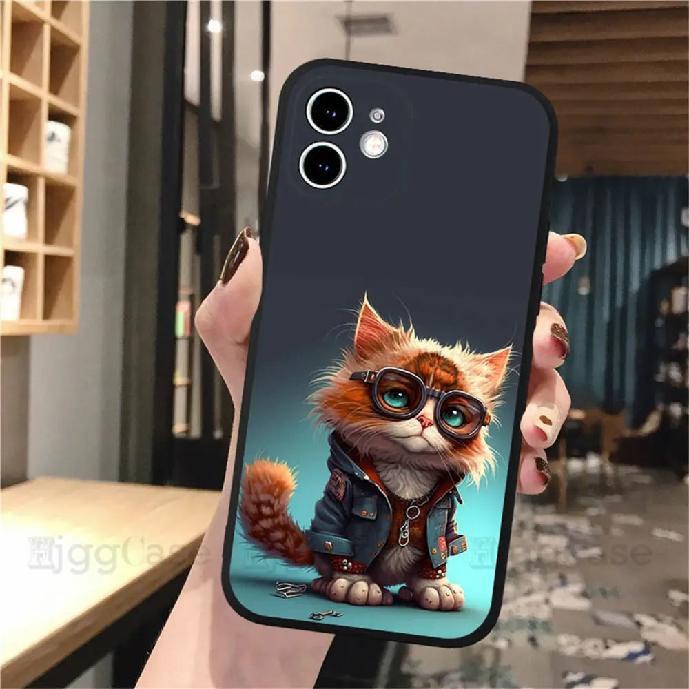 Funda animal  para Apple iPhone 14 15 13 12 11 Pro Max Mini XS Max XR X 7 8 Plus 6 6S