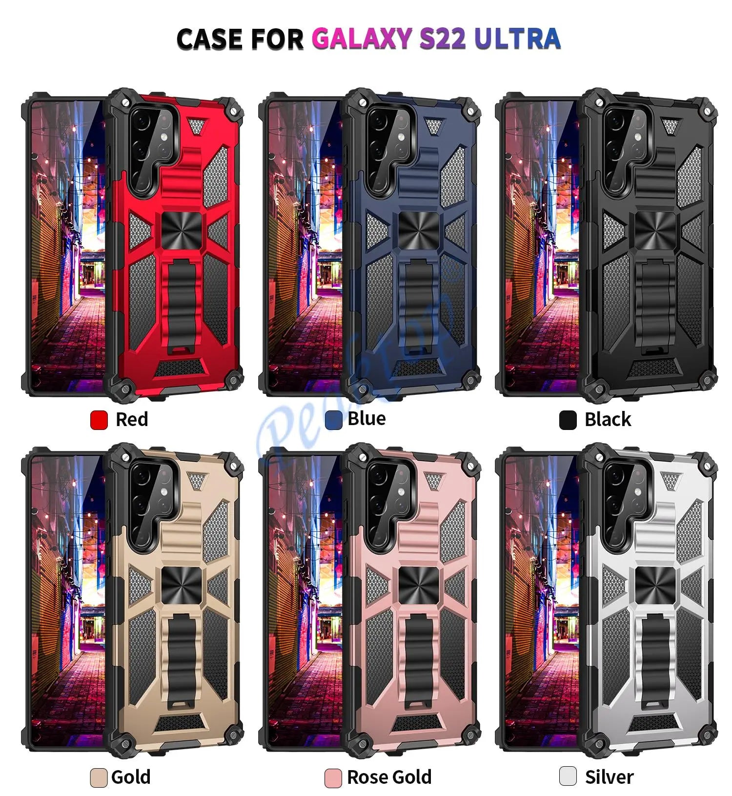 Funda ARMOR con soporte para Samsung Galaxy S22, S21, S20, S10 Plus, Note 20, Ultra, 10 Pro, S10E,