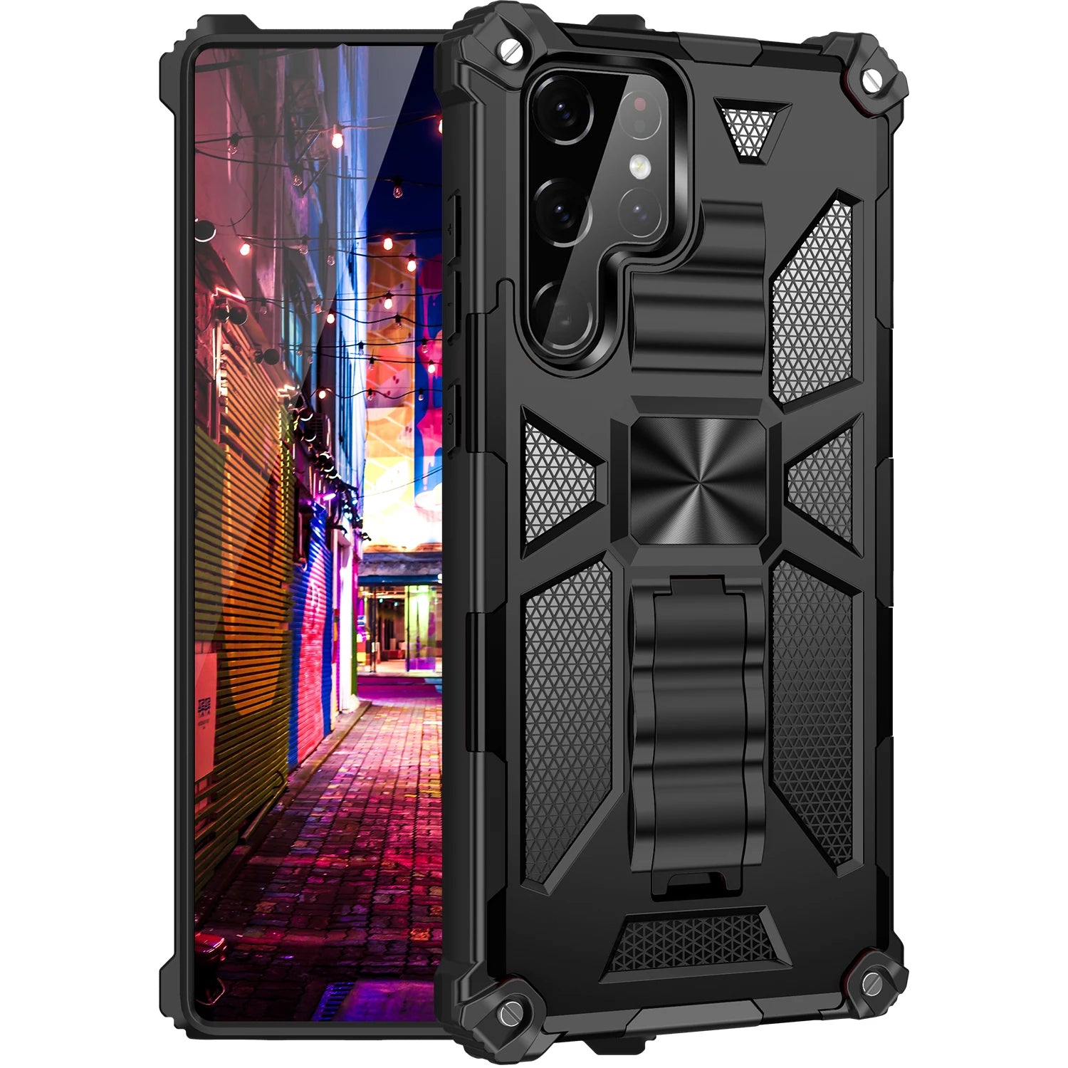 Funda ARMOR con soporte para Samsung Galaxy S22, S21, S20, S10 Plus, Note 20, Ultra, 10 Pro, S10E,