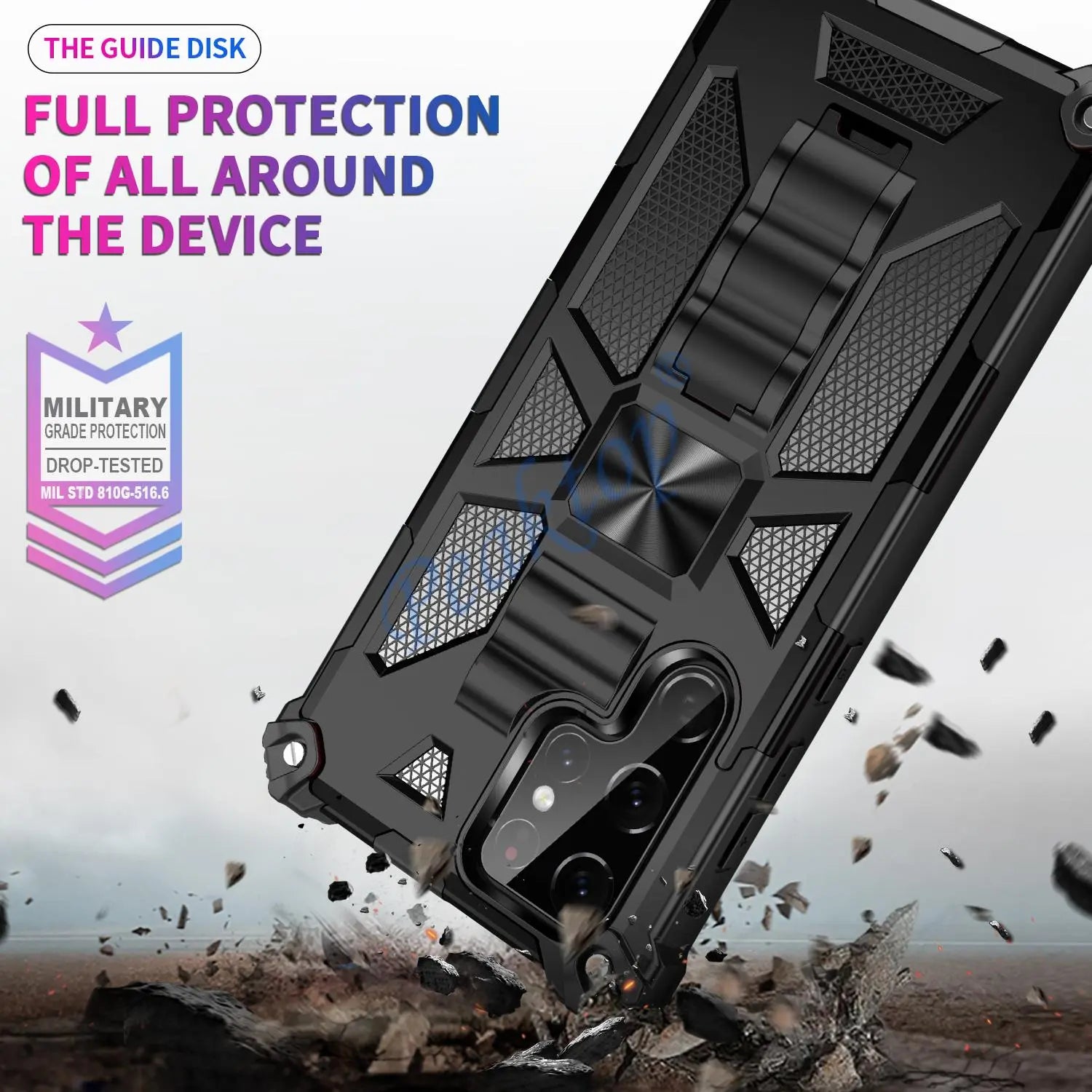 Funda ARMOR con soporte para Samsung Galaxy S22, S21, S20, S10 Plus, Note 20, Ultra, 10 Pro, S10E,