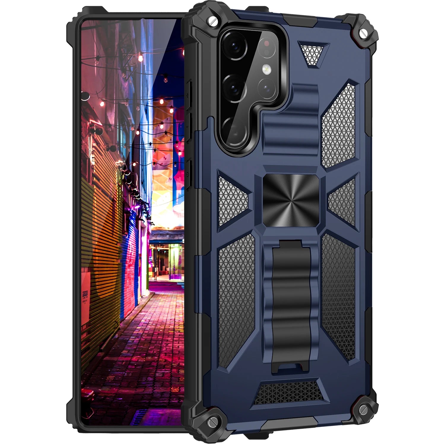 Funda ARMOR con soporte para Samsung Galaxy S22, S21, S20, S10 Plus, Note 20, Ultra, 10 Pro, S10E,