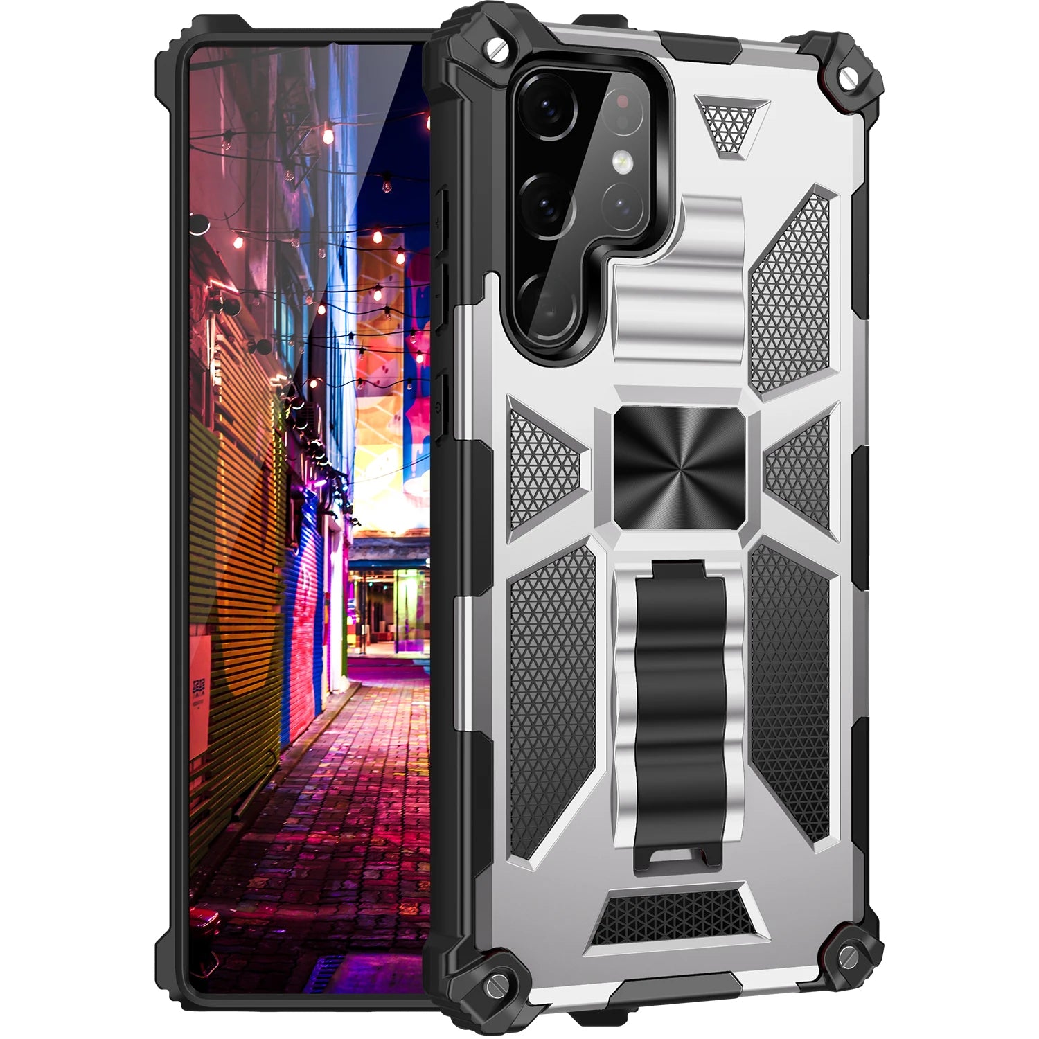 Funda ARMOR con soporte para Samsung Galaxy S22, S21, S20, S10 Plus, Note 20, Ultra, 10 Pro, S10E,