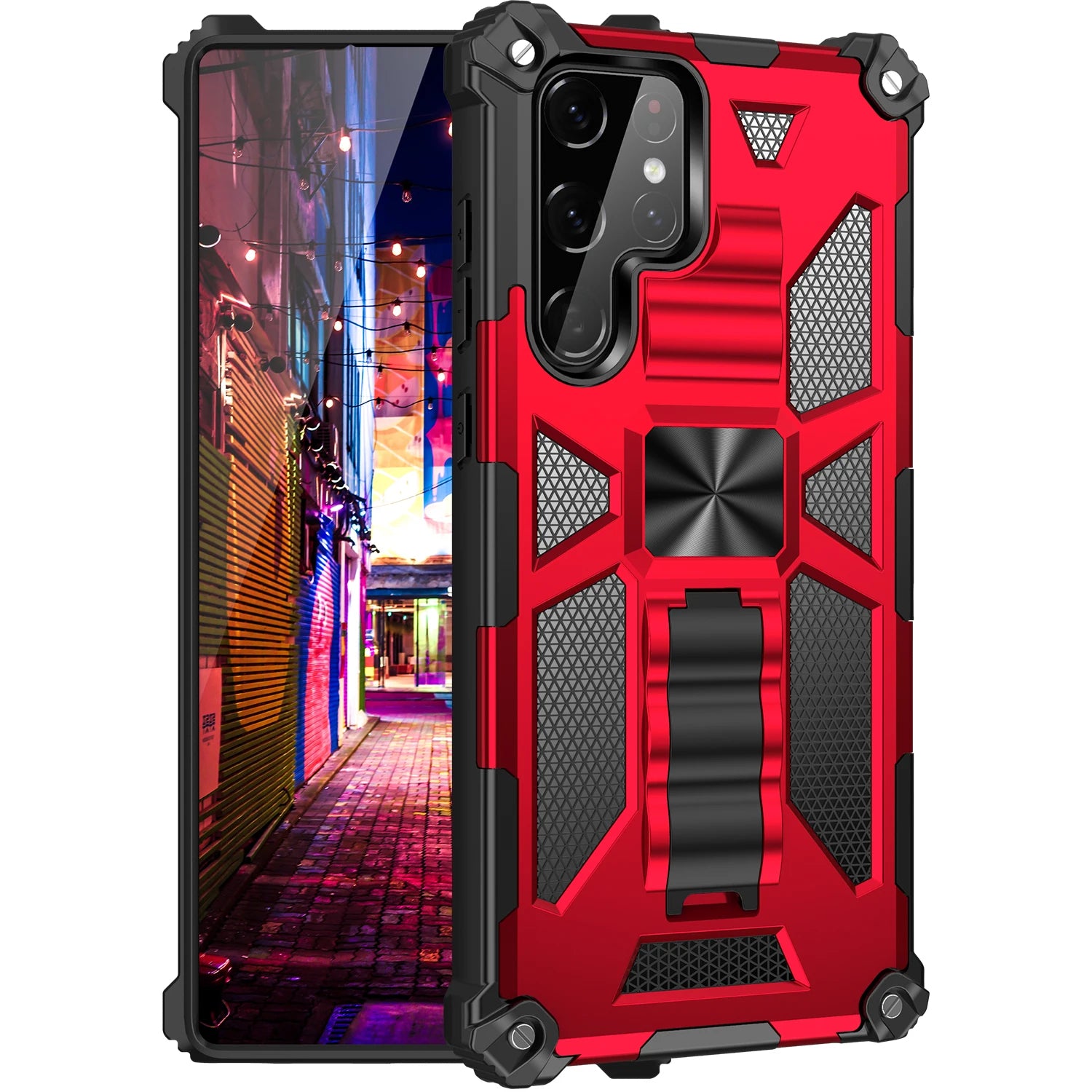 Funda ARMOR con soporte para Samsung Galaxy S22, S21, S20, S10 Plus, Note 20, Ultra, 10 Pro, S10E,