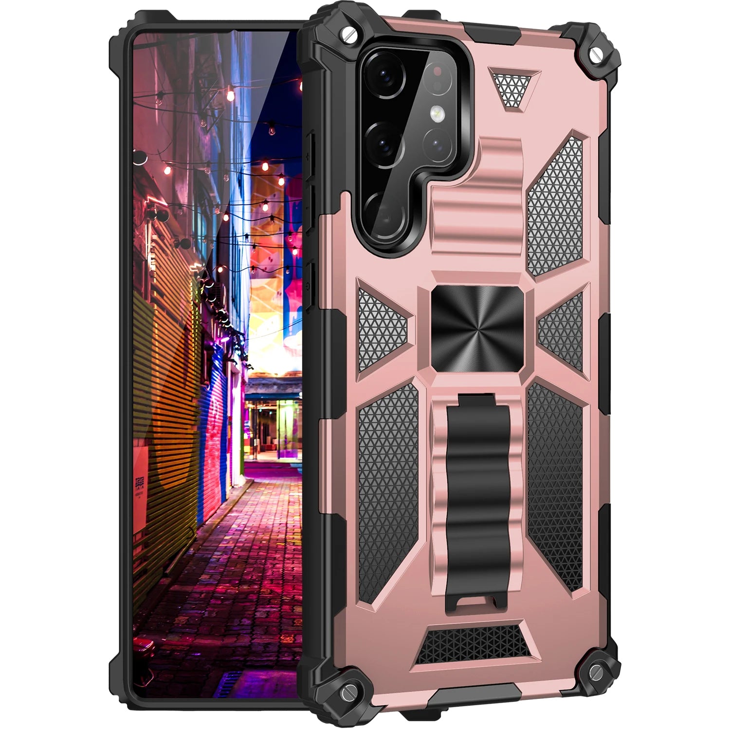 Funda ARMOR con soporte para Samsung Galaxy S22, S21, S20, S10 Plus, Note 20, Ultra, 10 Pro, S10E,