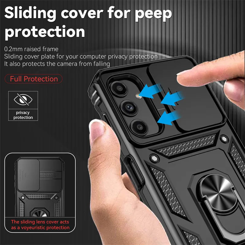 Funda Protectora con Anillo para Samsung Galaxy A14, A24, A34, A54 5G: Protección Robusta con Estilo Innovador