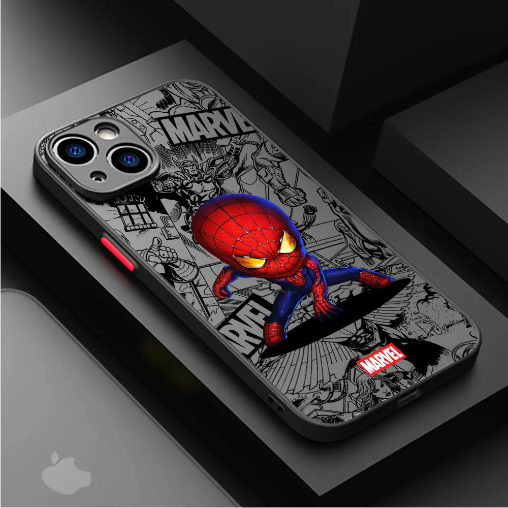 Funda Marvel para iPhone XS, X, 13 Pro, Max, XR, 12 Mini, 14, 15 Plus, 7, 6S Plus, 8, SE, 11, 14, 15 Pro Max, 13