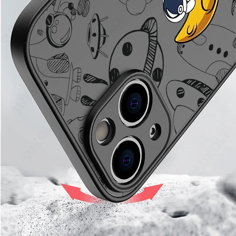 Funda Transparente de Astronauta para iPhone 15,14,13,12,11