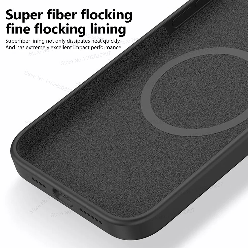 Fundas magnéticas de silicona líquida para iPhone, 15, 14, 11, 13, 12 Pro Max Plus, for Magsafe, funda de carga inalámbrica, accesorios para teléfono