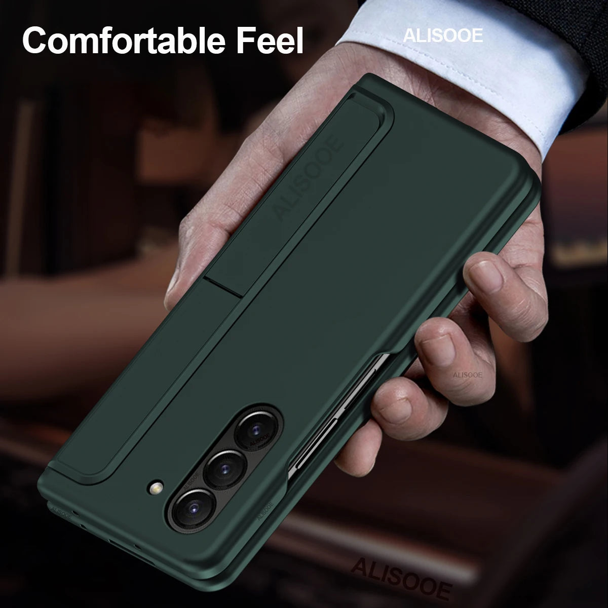 Fundas para Samsung Galaxy Z Fold 5 4 3, funda con ranura para bolígrafo con lápiz táctil, soporte Invisible para Galaxy Z Fold 5, funda trasera