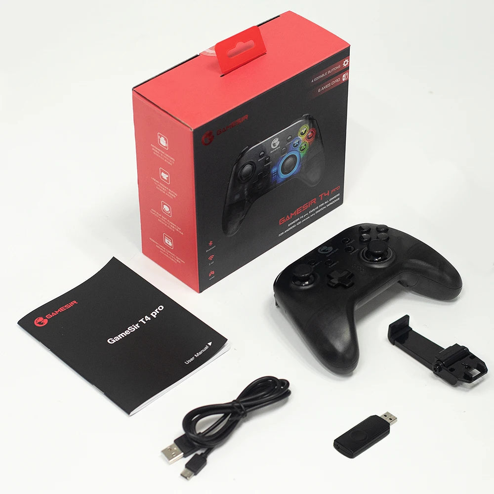 GameSir Mando de videojuegos T4 Pro con Bluetooth, para Nintendo Switch, Apple, iPhone, Android, teléfono móvil