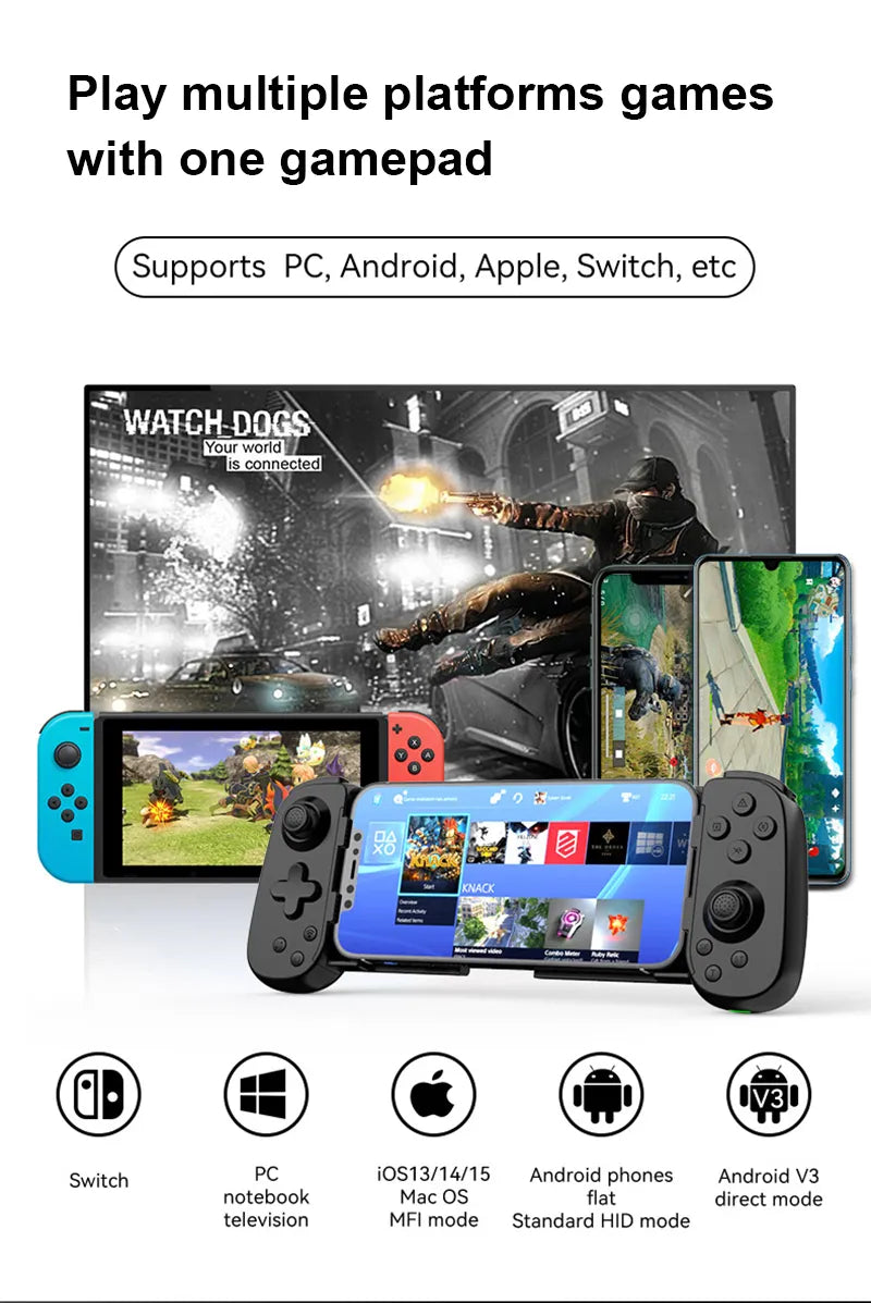 Gamepad  inalámbrico  con Bluetooth para consola Switch, PC, dispositivo Android IOS y Joystick de seis ejes