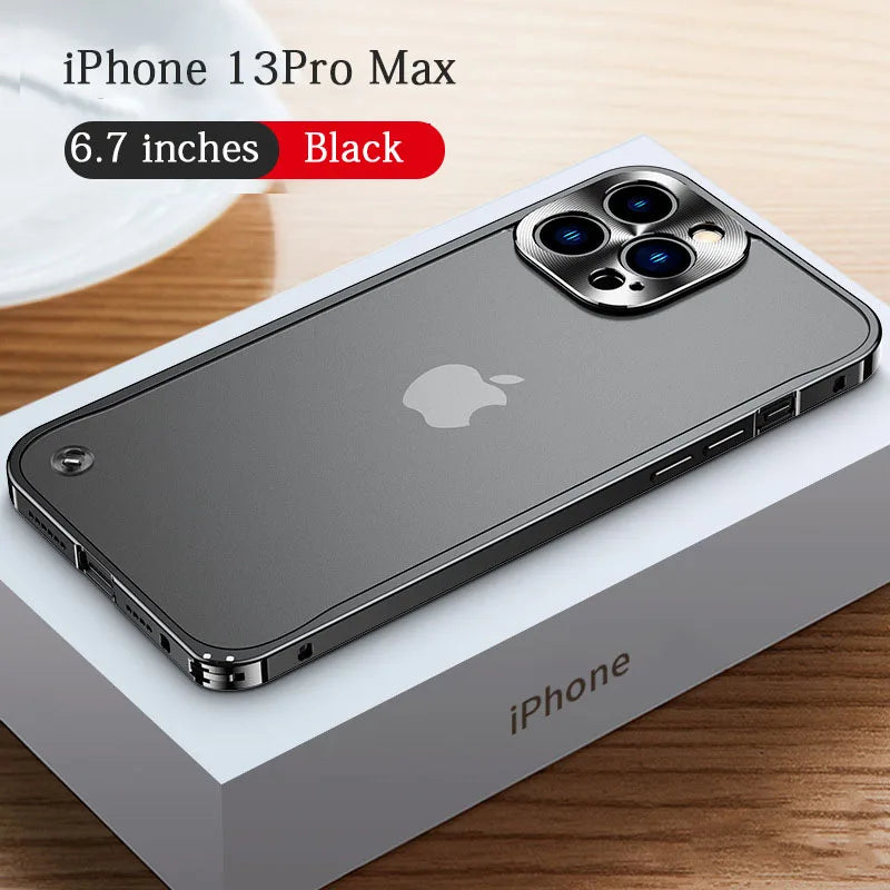 Funda con marco de aluminio , protección de cámara trasera y parte trasera acrílica para iPhone 14 plus 11 12 13 Pro Max,