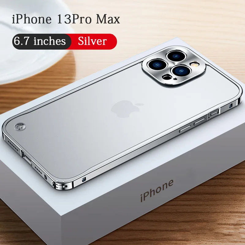 Funda con marco de aluminio , protección de cámara trasera y parte trasera acrílica para iPhone 14 plus 11 12 13 Pro Max,