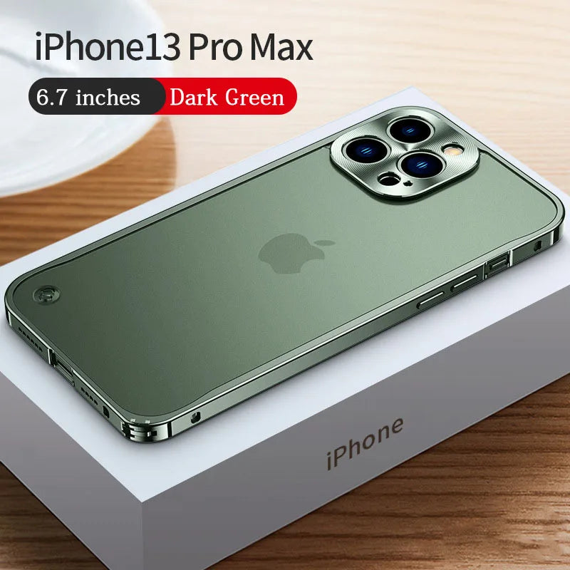 Funda con marco de aluminio , protección de cámara trasera y parte trasera acrílica para iPhone 14 plus 11 12 13 Pro Max,