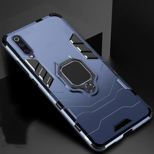 KEYSION-Funda de armadura a prueba de golpes para Samsung Galaxy A50, A30, A20, soporte de anillo de coche, funda de teléfono para Samsung Galaxy A7 2018 M20