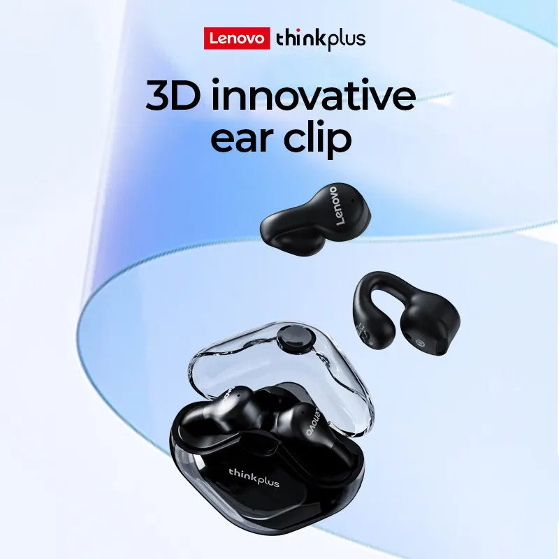 Lenovo-auriculares inalámbricos XT61 con micrófonos, calidad de sonido HiFi, diseño innovador 3D, Clip para la oreja