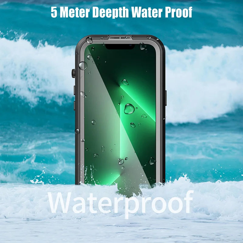 Mars-funda de carga magnética IP68 para iPhone 14 Pro Max Plus, cubierta a prueba de caídas, buceo, natación, deportes al aire libre, escalada