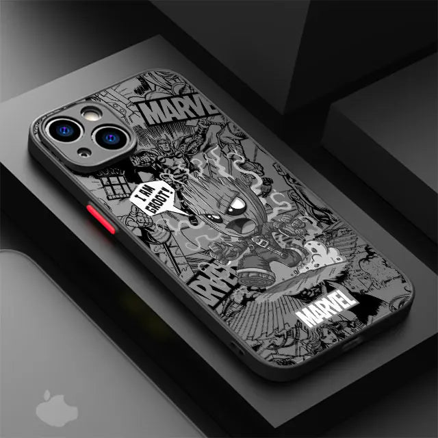 funda Marvel Comic Groot Venom para iPhone 14 Plus 13 Pro Max 11 12 Mini XR X XS 7 8 .