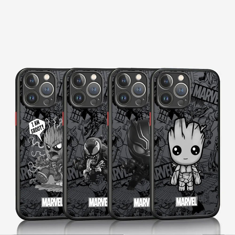 funda Marvel Comic Groot Venom para iPhone 14 Plus 13 Pro Max 11 12 Mini XR X XS 7 8 .