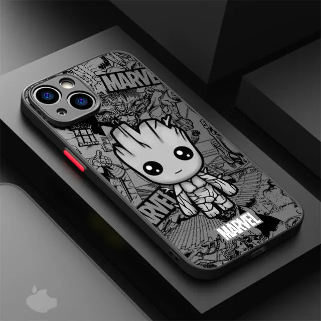 funda Marvel Comic Groot Venom para iPhone 14 Plus 13 Pro Max 11 12 Mini XR X XS 7 8 .