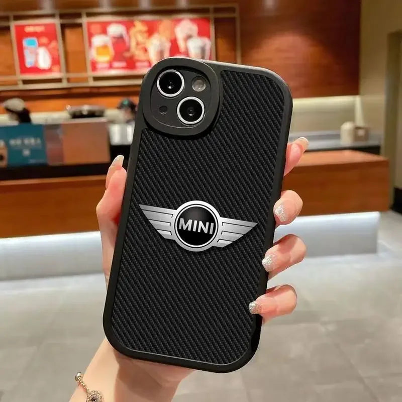 Mini CooPers-funda de teléfono para coche, cubierta negra de silicona suave para iPhone 14 Plus 13 12 11 Pro Max Mini X XS XR