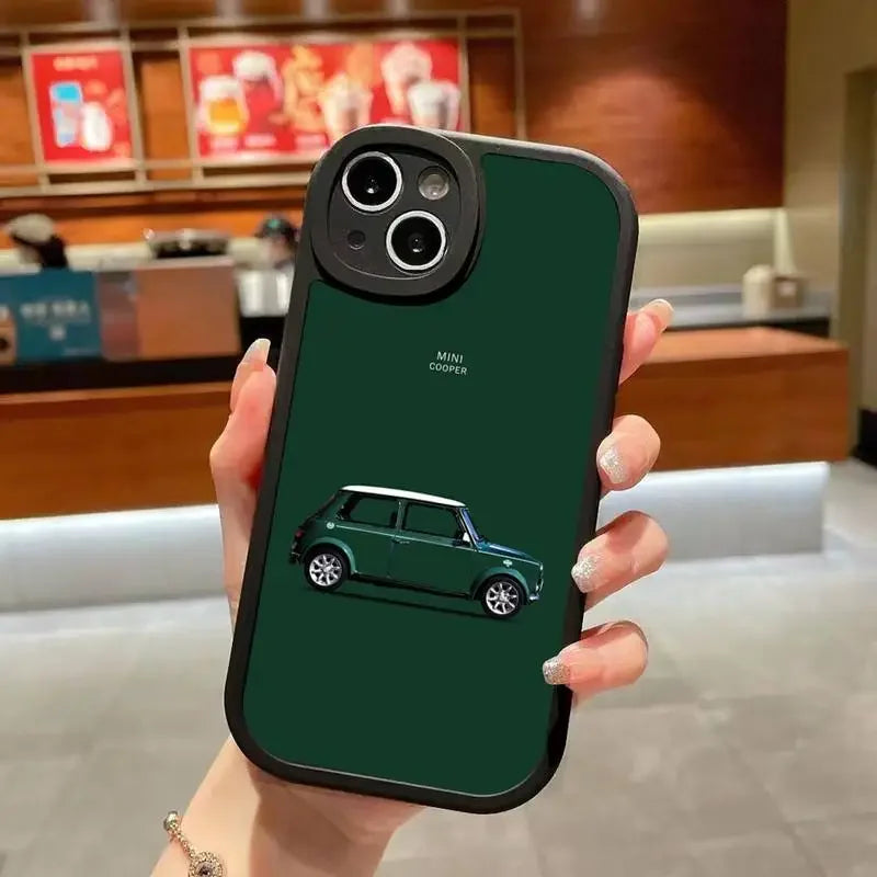 Mini CooPers-funda de teléfono para coche, cubierta negra de silicona suave para iPhone 14 Plus 13 12 11 Pro Max Mini X XS XR