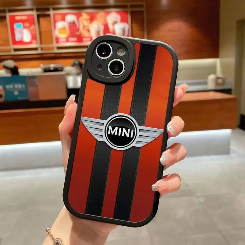 Mini CooPers-funda de teléfono para coche, cubierta negra de silicona suave para iPhone 14 Plus 13 12 11 Pro Max Mini X XS XR