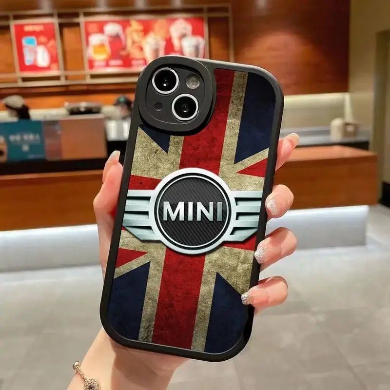 Mini CooPers-funda de teléfono para coche, cubierta negra de silicona suave para iPhone 14 Plus 13 12 11 Pro Max Mini X XS XR