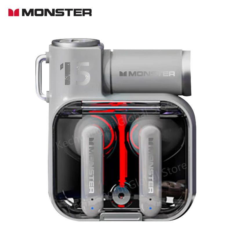 Monster-auriculares inalámbricos XKT15 originales, cascos con Bluetooth 5,3, TWS, con diseño de tapa RGB, baja latencia, novedad de 2023