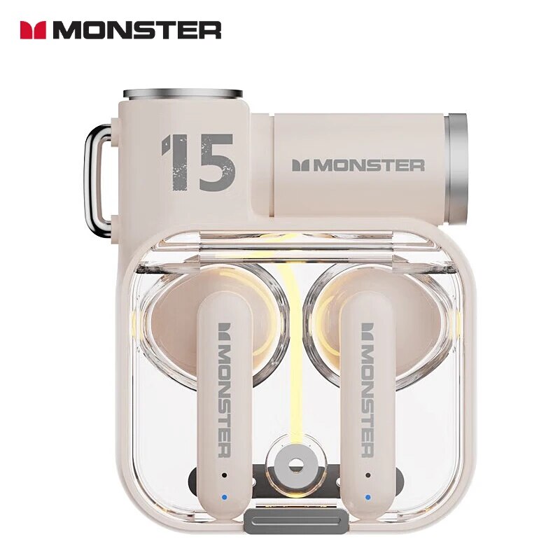 Monster-auriculares inalámbricos XKT15 originales, cascos con Bluetooth 5,3, TWS, con diseño de tapa RGB, baja latencia, novedad de 2023