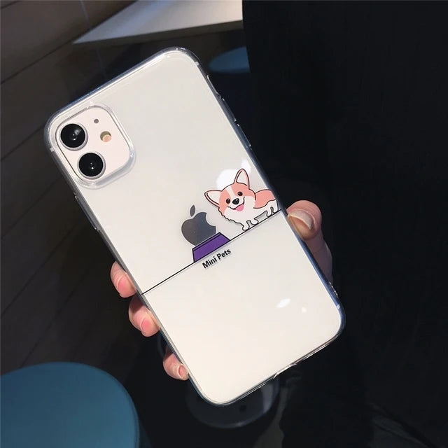 Funda Transparente con Diseño Animal para iPhone - Carcasa Suave y Transparente para iPhone 13 Pro Max, 12 Mini, 11, X, XS, XR, 7, 8 Plus