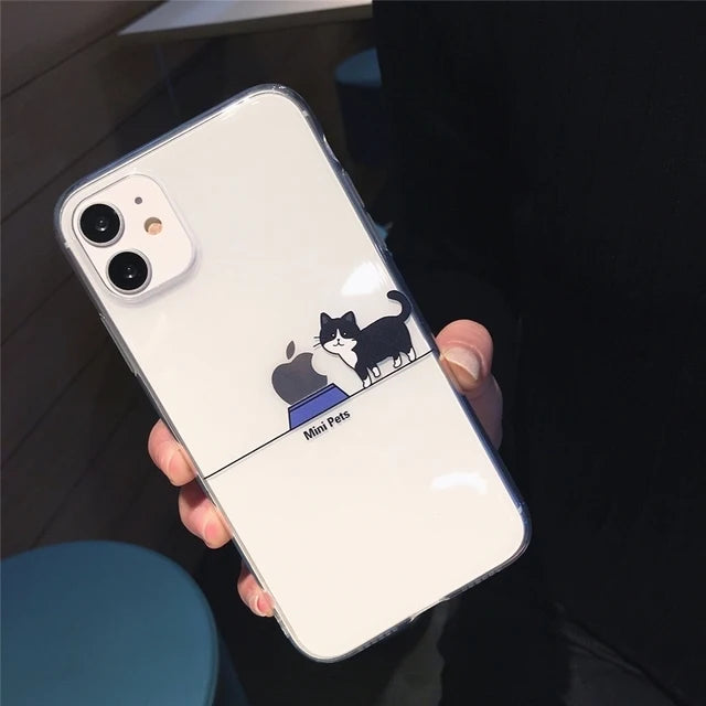 Funda Transparente con Diseño Animal para iPhone - Carcasa Suave y Transparente para iPhone 13 Pro Max, 12 Mini, 11, X, XS, XR, 7, 8 Plus