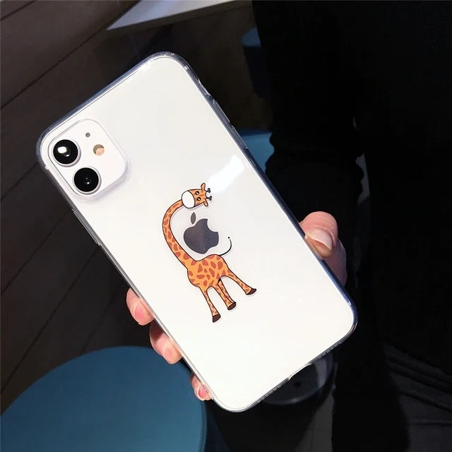 Funda Transparente con Diseño Animal para iPhone - Carcasa Suave y Transparente para iPhone 13 Pro Max, 12 Mini, 11, X, XS, XR, 7, 8 Plus