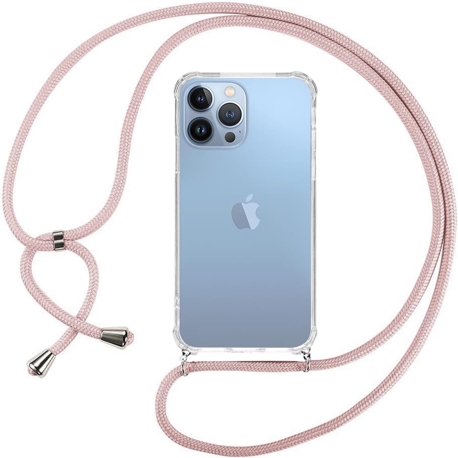 Funda de Silicona con Cuerda compatible para iPhone 14 Pro ( Negro, Rojo,  Rosa..