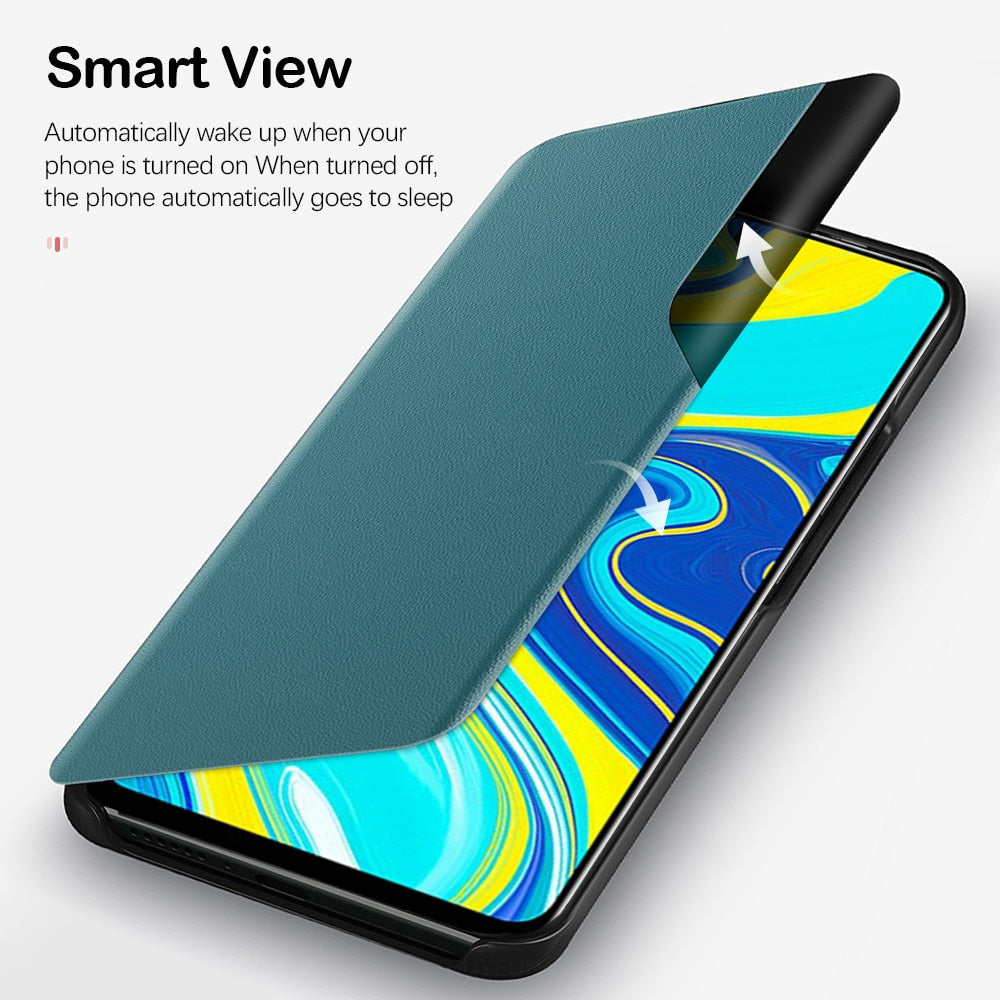 fundas de teléfono de cuero magnético View Window Smart Flip Case para Samsung Galaxy A52S 5G