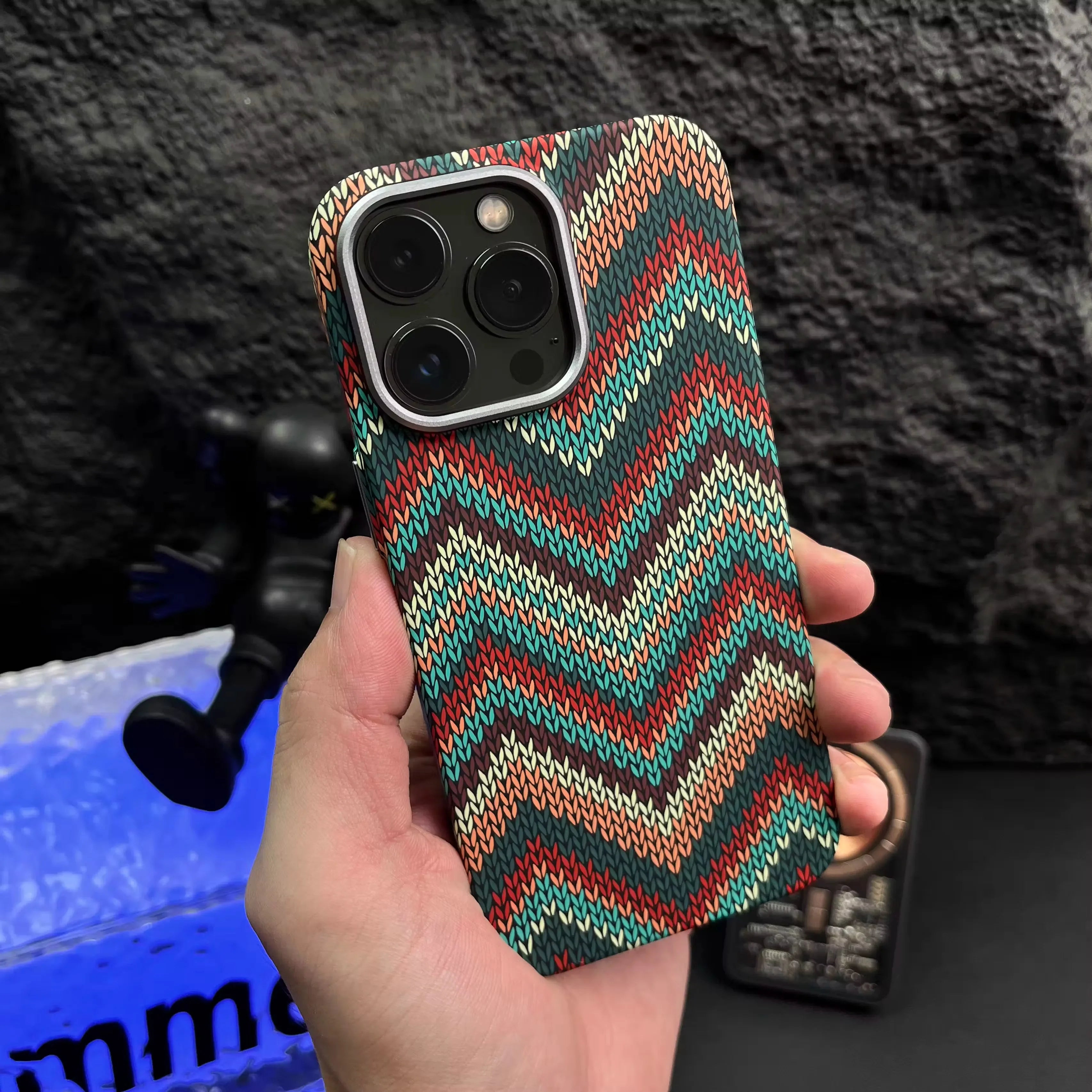 Funda de Fibra de Carbono con Textura Trenzada para iPhone - Carcasa de Alta Gama para iPhone 15 Pro Max, 14, 13, 12 Pro Max, 15 Plus