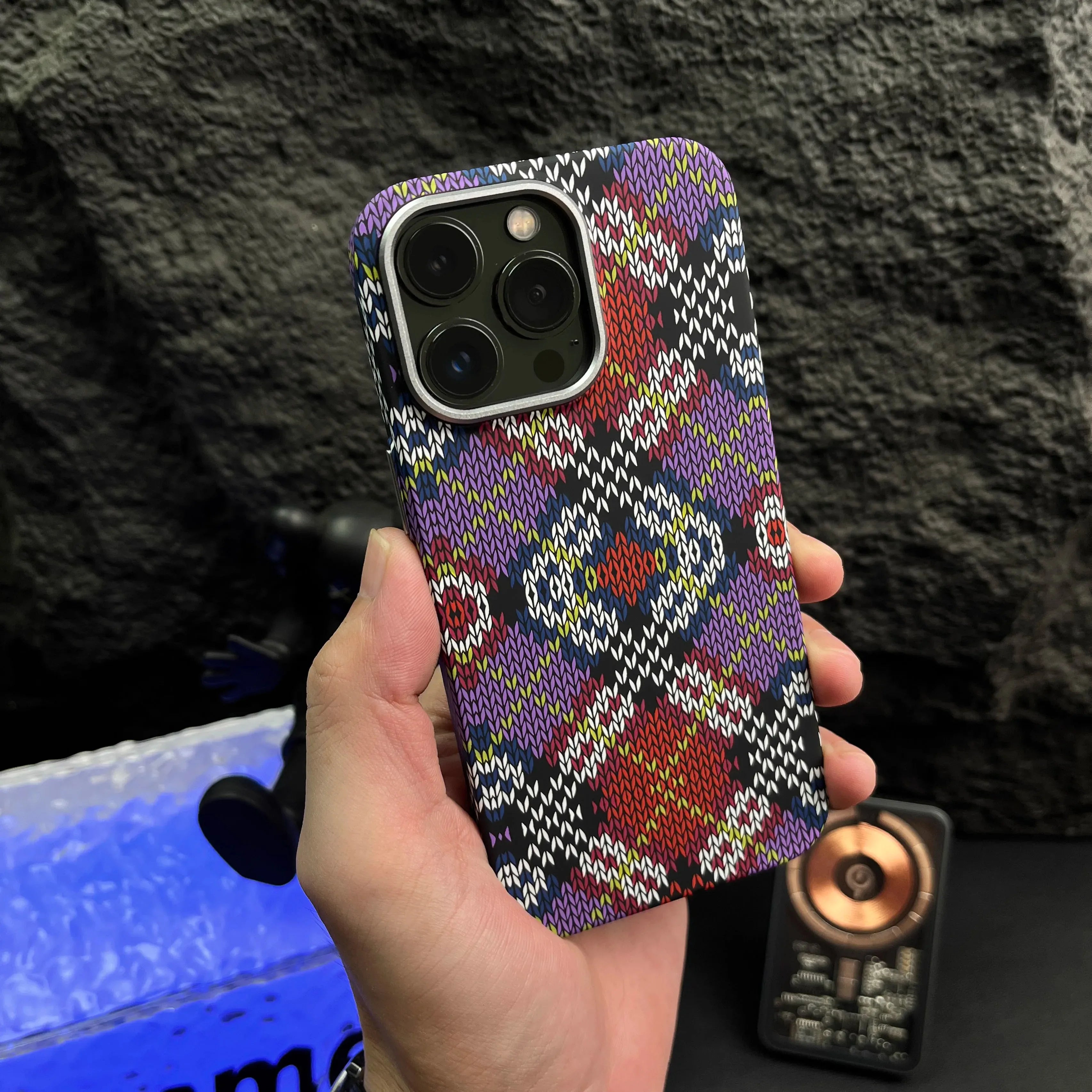 Funda de Fibra de Carbono con Textura Trenzada para iPhone - Carcasa de Alta Gama para iPhone 15 Pro Max, 14, 13, 12 Pro Max, 15 Plus