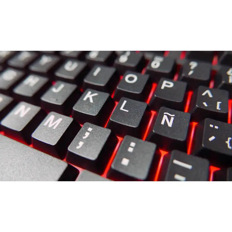 Teclado Gaming Español con Luces LED para Jugar con Cable USB para Gamer y Oficina