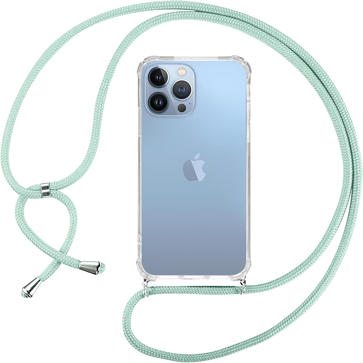 Funda con Cuerda para iPhone 14 Pro MAX, Carcasa Transparente TPU Suav